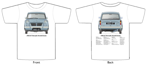 Triumph Herald Estate 1960-67 T-shirt Front & Back